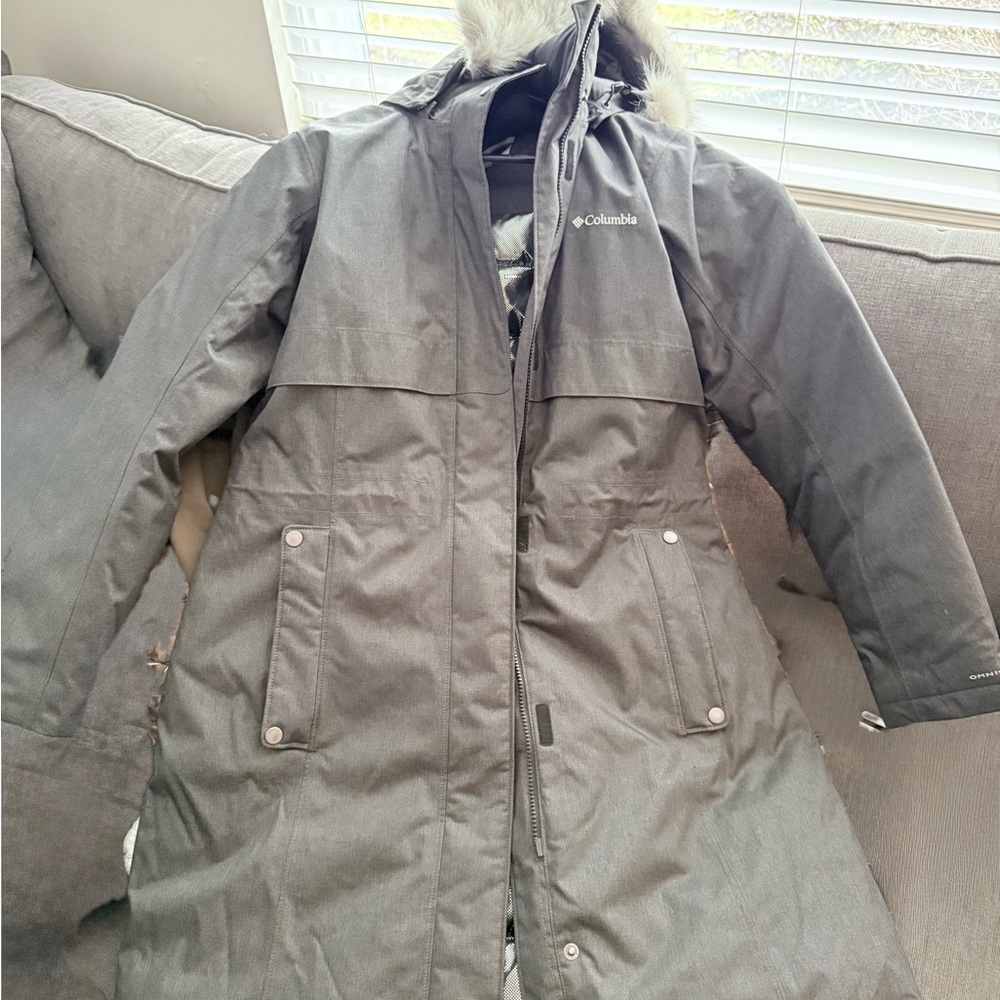 Columbia Charcoal Hooded Winter Jacket